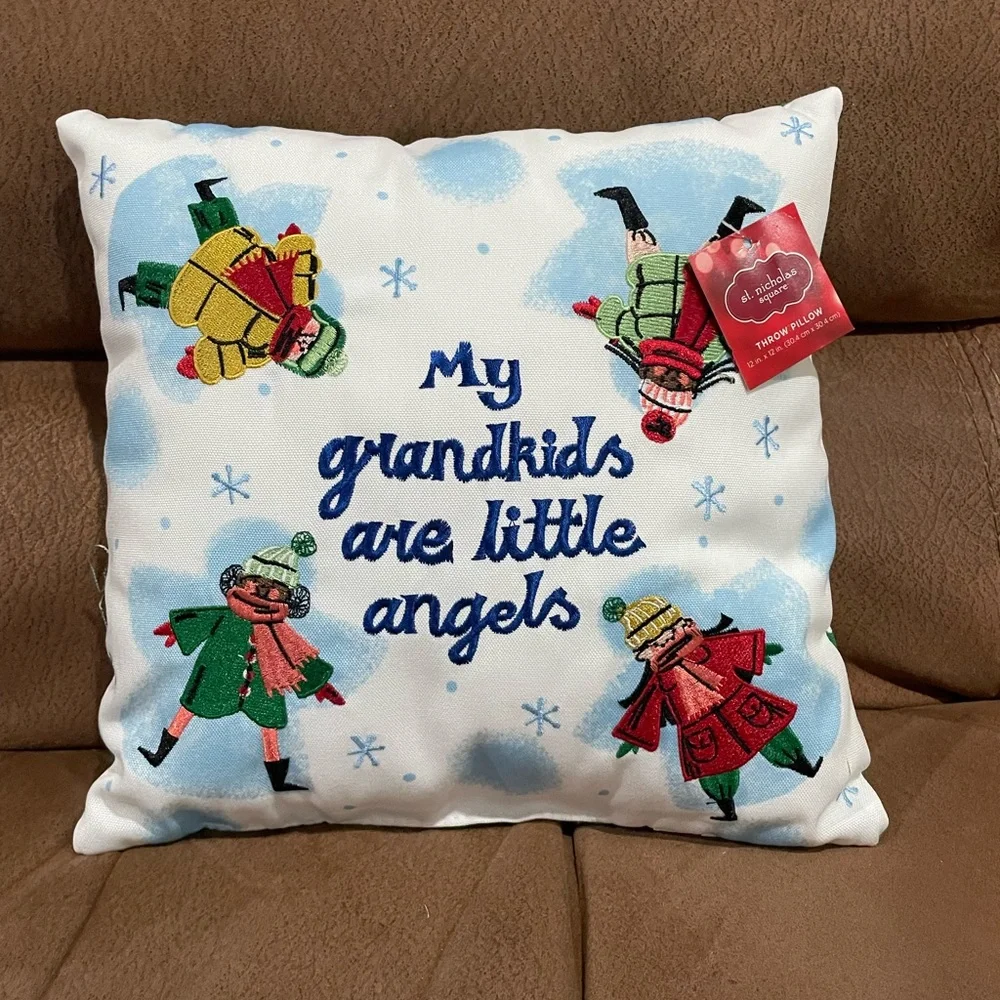 Angel Grandkids Mini Pillow 12x12 NWT